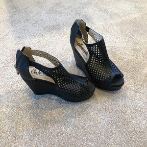 Never Worn Cinderella of Boston Black Wedge Sandal